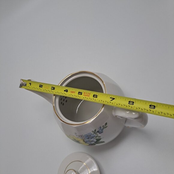 Vintage Ellgreave Genuine Ironstone Floral Teapot With Gold Trim - Picture 2 of 16